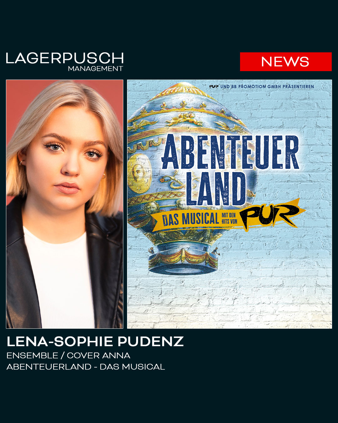 Lena-Sophie Pudenz als Ensemble und Cover Anna bei ABENTEUERLAND