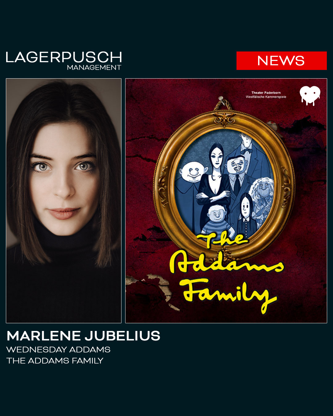 Marlene Jubelius wird Wednesday Addams bei THE ADDAMS FAMILY in Paderborn