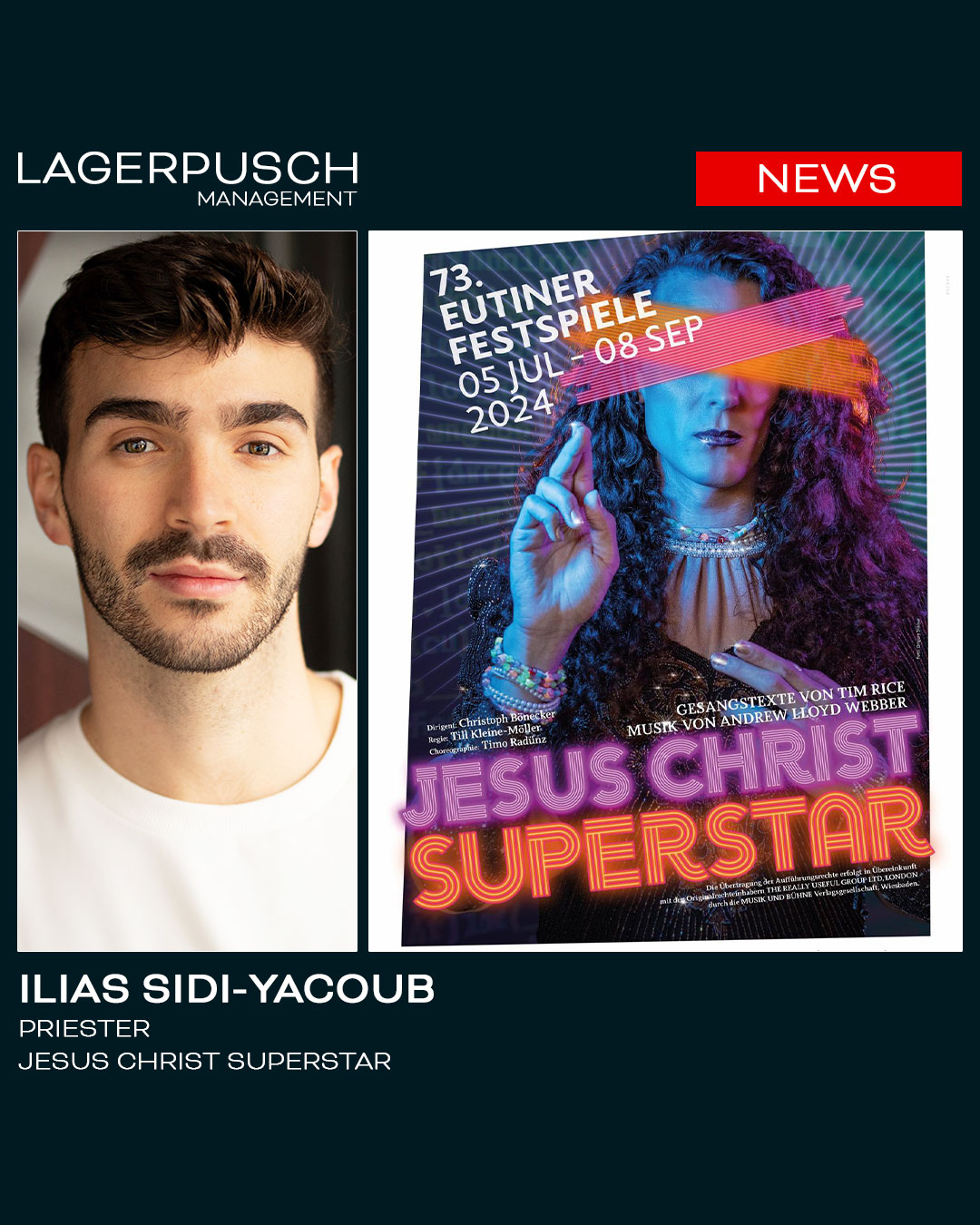 Ilias Sidi-Yacoub wird Priester in „Jesus Christ Superstar“ bei den Eutiner Festspielen