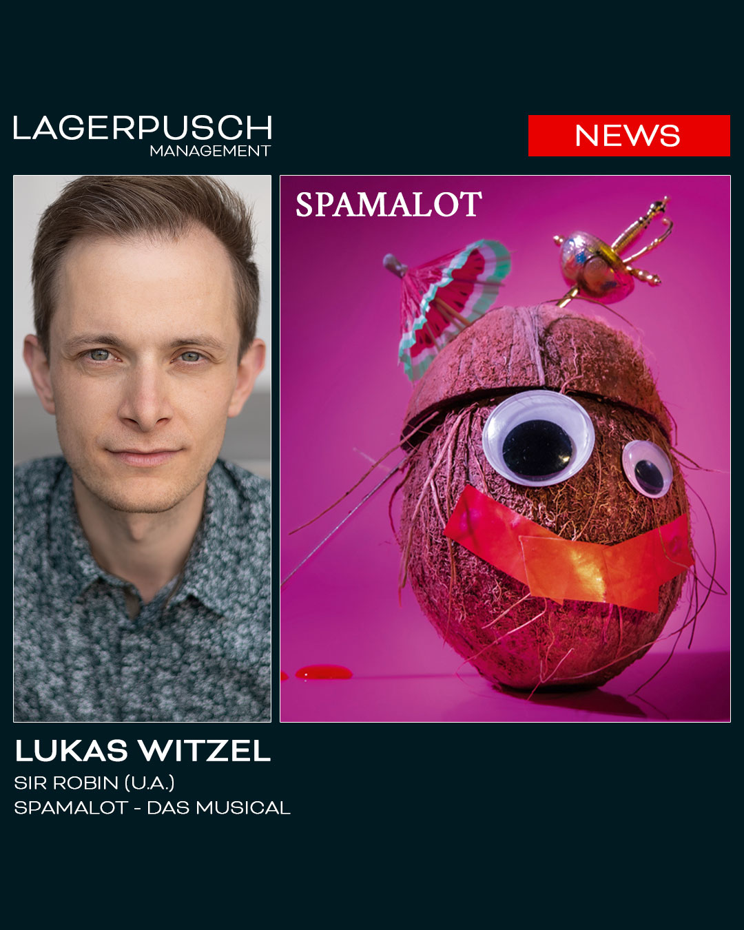 Lukas Witzel wird Sir Robin in „Spamalot“ am Erzgebirgischen Theater