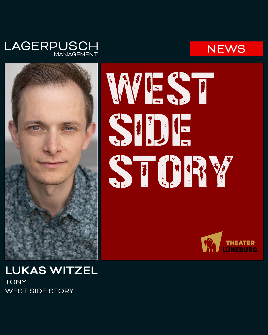 Lukas Witzel wird Tony in der „West Side Story“ am Theater Lüneburg