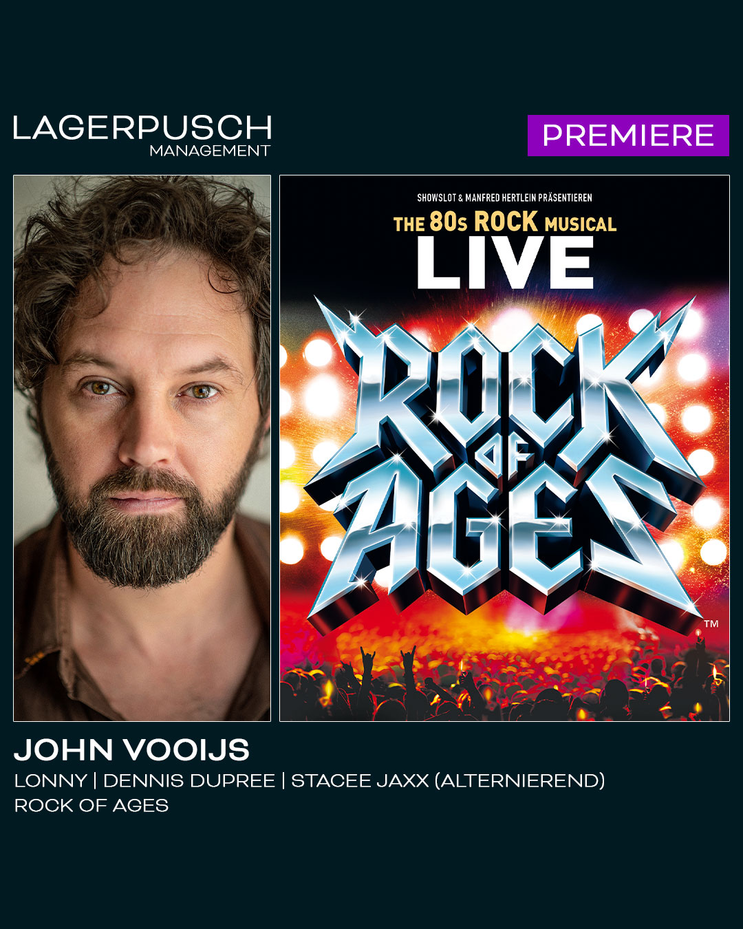 Opening Night: John Vooijs feiert Premiere mit „Rock of Ages“ in Berlin