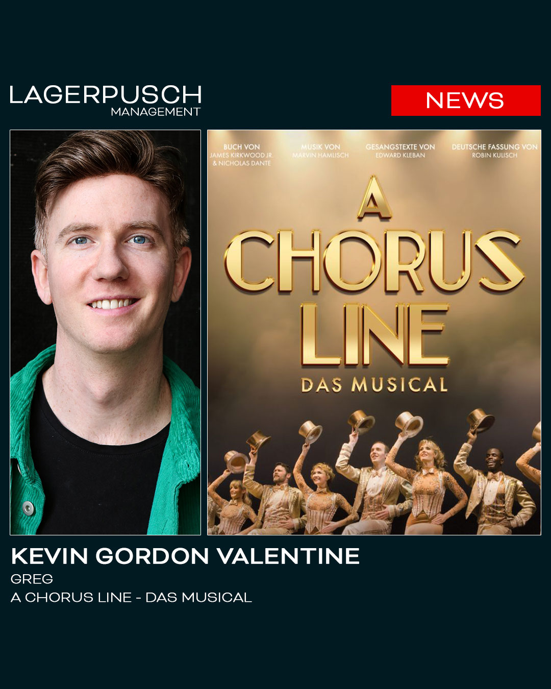 Kevin Gordon Valentine wird Greg in „A Chorus Line“ am First Stage Theater Hamburg