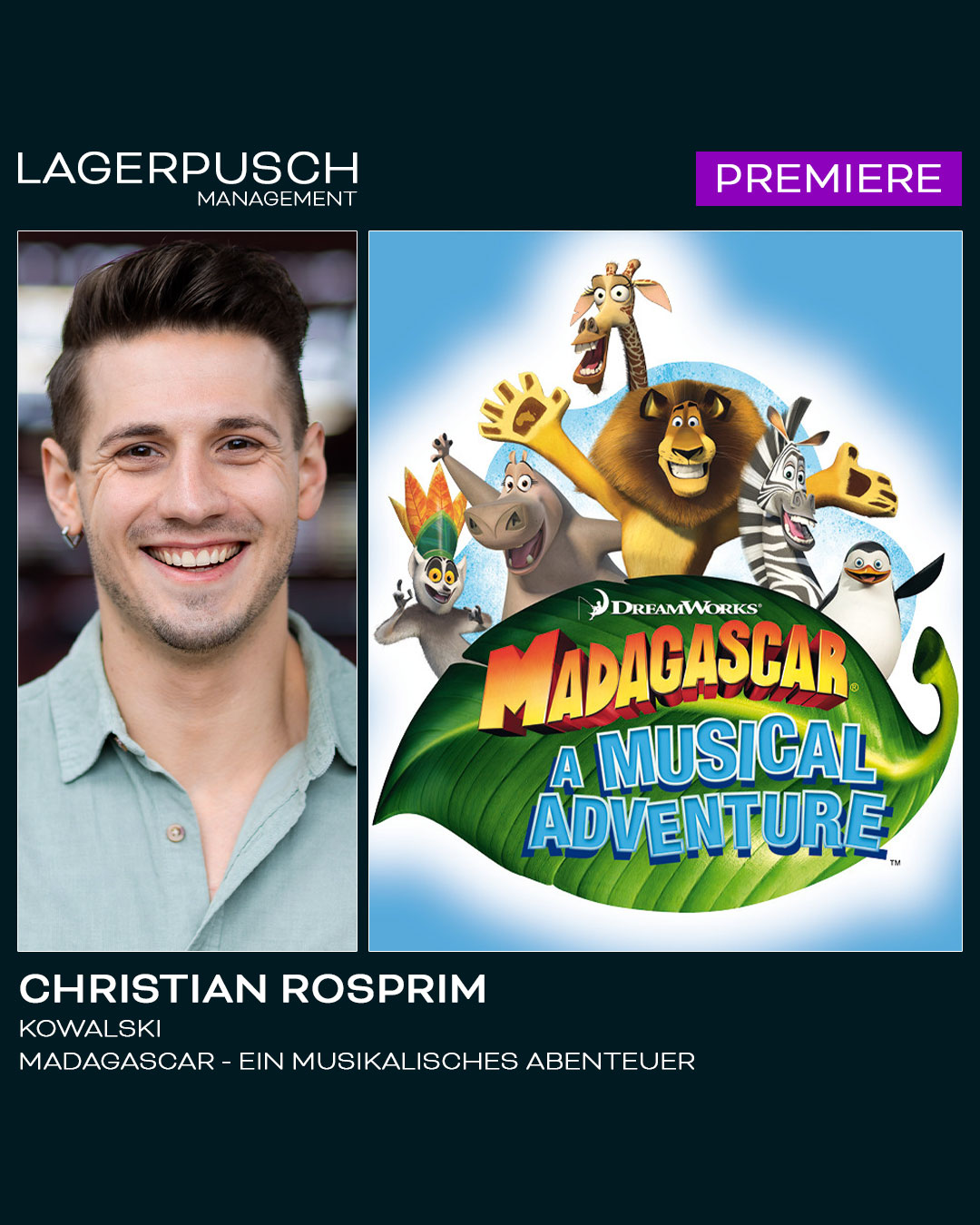 Christian Rosprim feiert Premiere mit „Madagascar“ bei den Freilichtspielen Tecklenburg