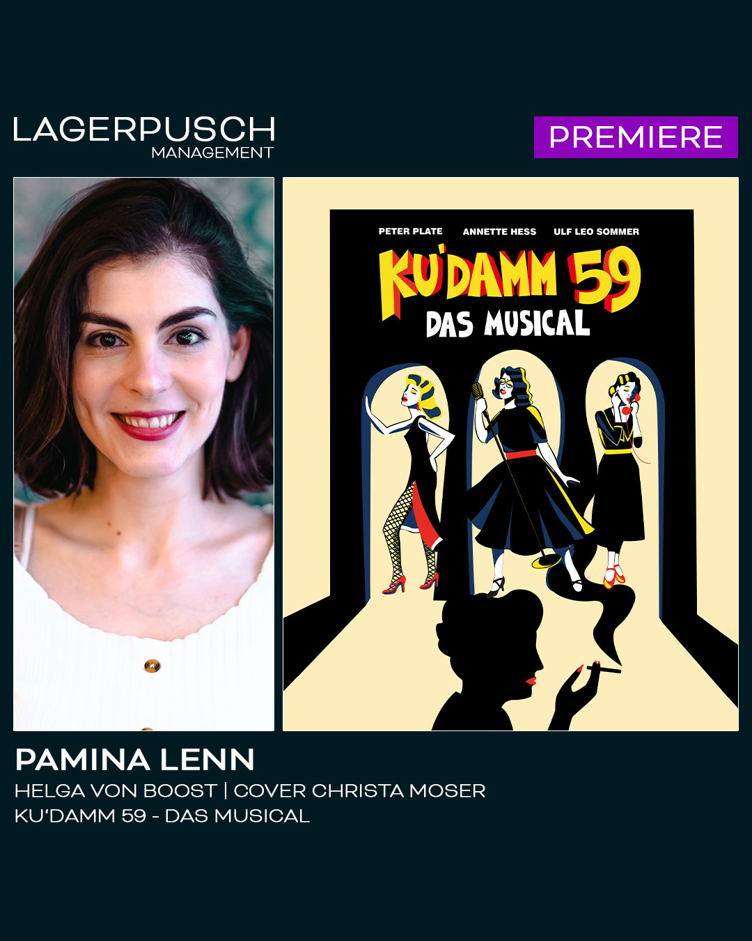 Pamina Lenn feiert Uraufführung von „Ku’Damm 59“ als Helga von Boost am Theater des Westens